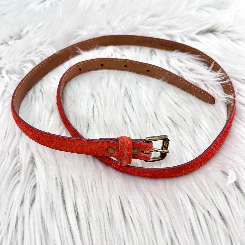 J. Crew Orange Suede Skinny Belt